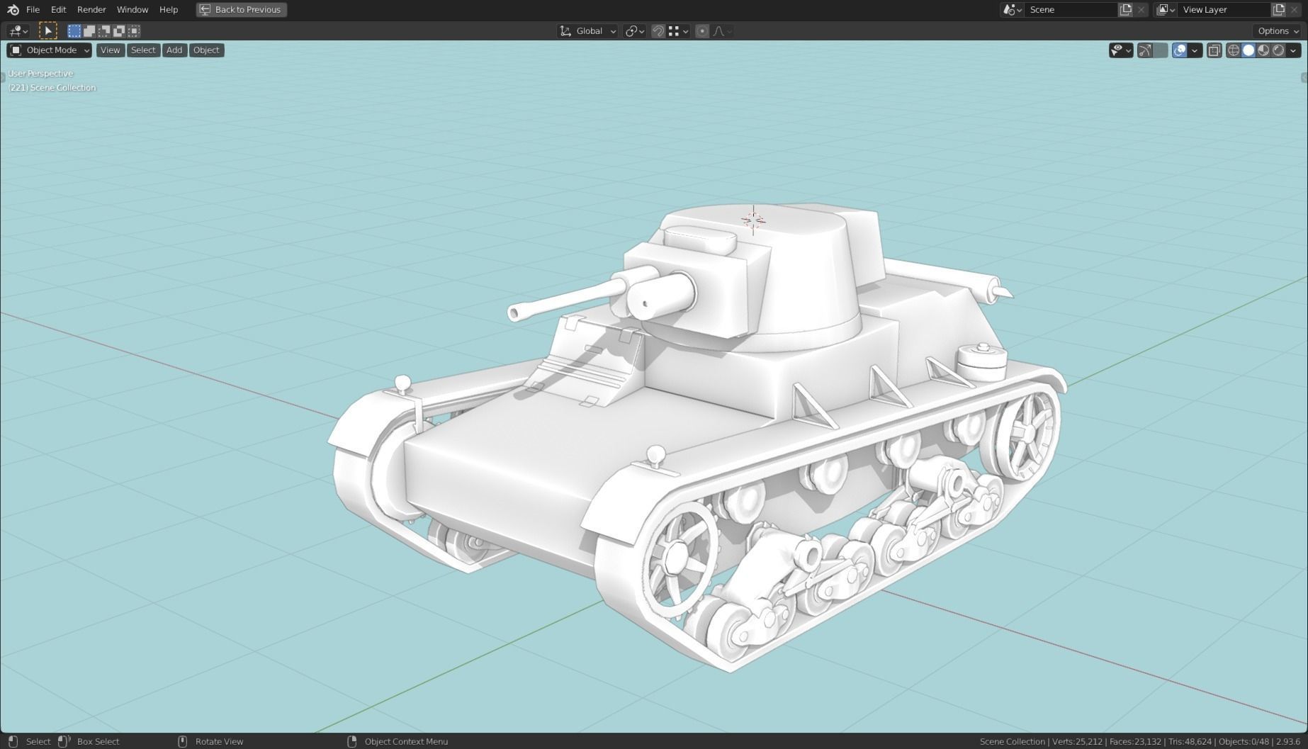 7TP Tank Base Mesh Low-poly 3D model_10