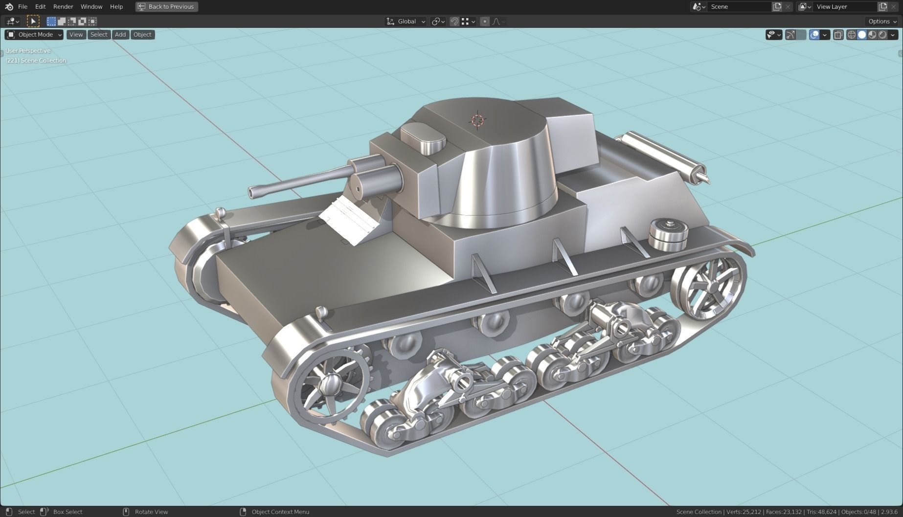 7TP Tank Base Mesh Low-poly 3D model_19