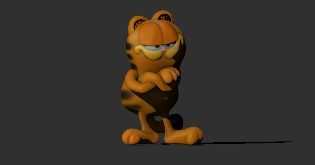 Garfield sculpture for 3D printing  3D print model_2