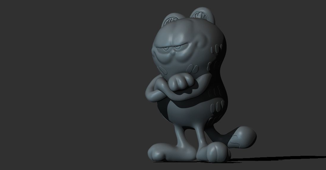 Garfield sculpture for 3D printing  3D print model_10