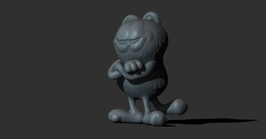 Garfield sculpture for 3D printing  3D print model_5