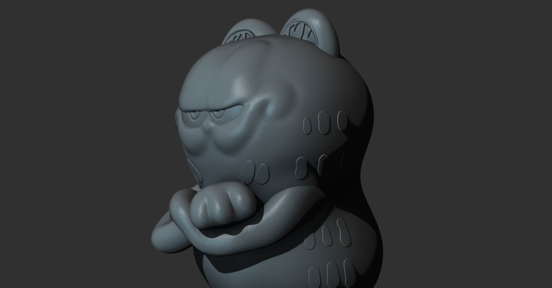 Garfield sculpture for 3D printing  3D print model_11