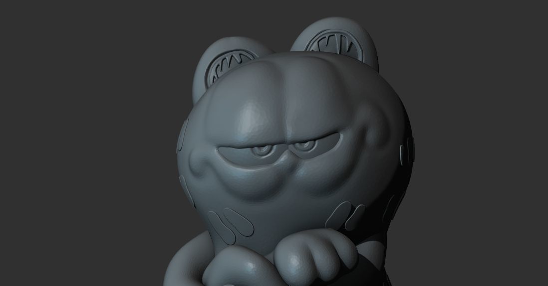 Garfield sculpture for 3D printing  3D print model_7
