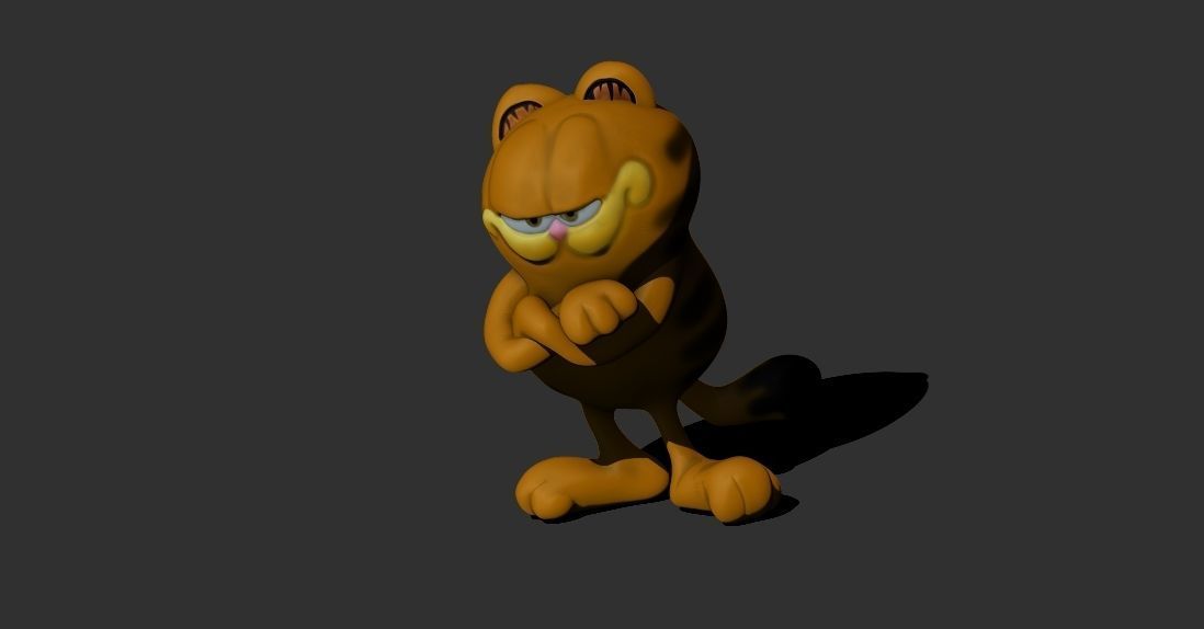 Garfield sculpture for 3D printing  3D print model_9