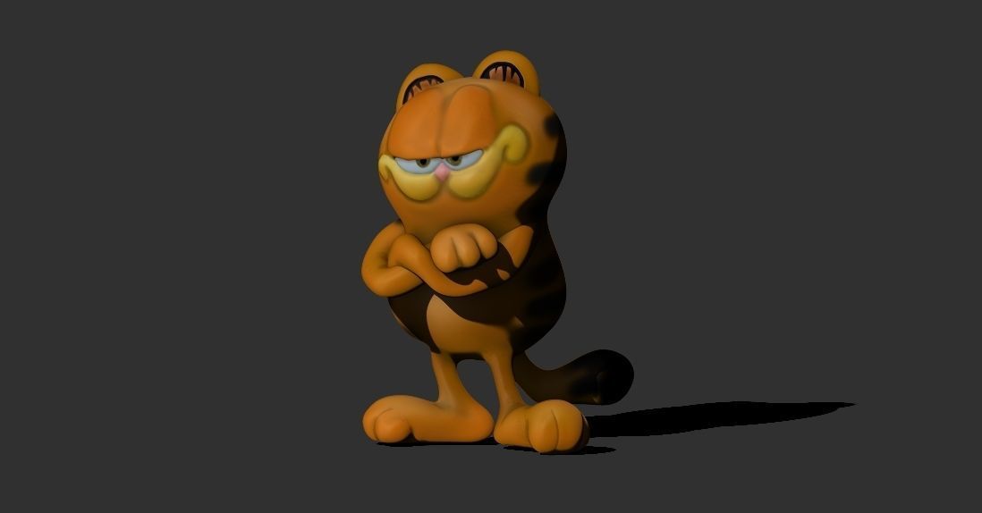 Garfield sculpture for 3D printing  3D print model_4