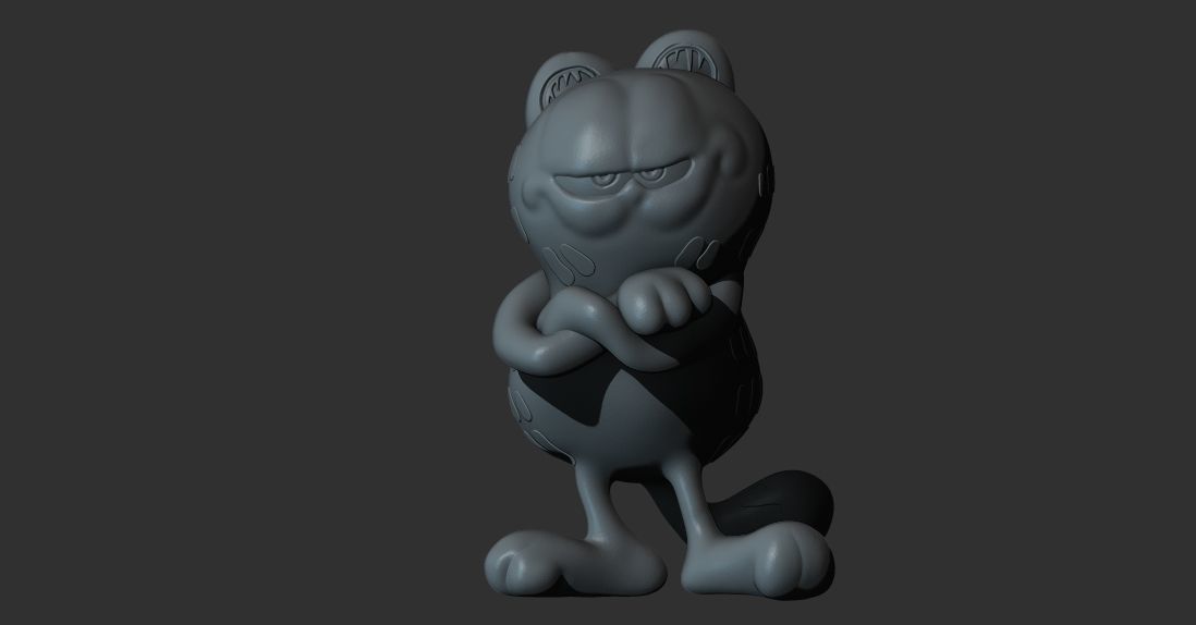 Garfield sculpture for 3D printing  3D print model_14