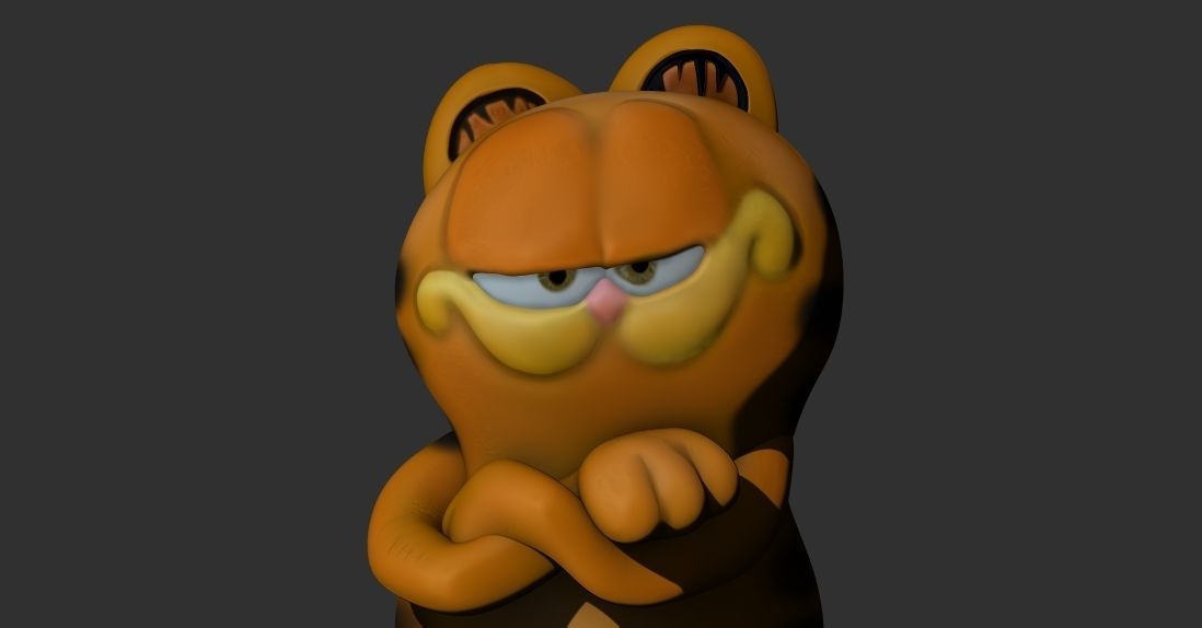 Garfield sculpture for 3D printing  3D print model_6