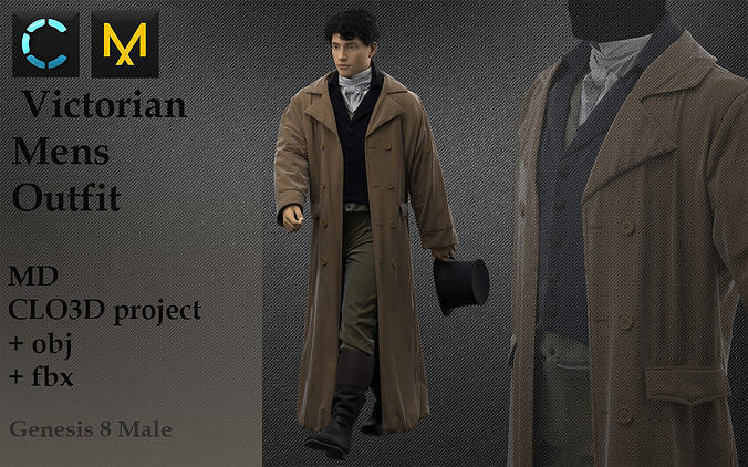 Victorian Mens Outfit 3D model