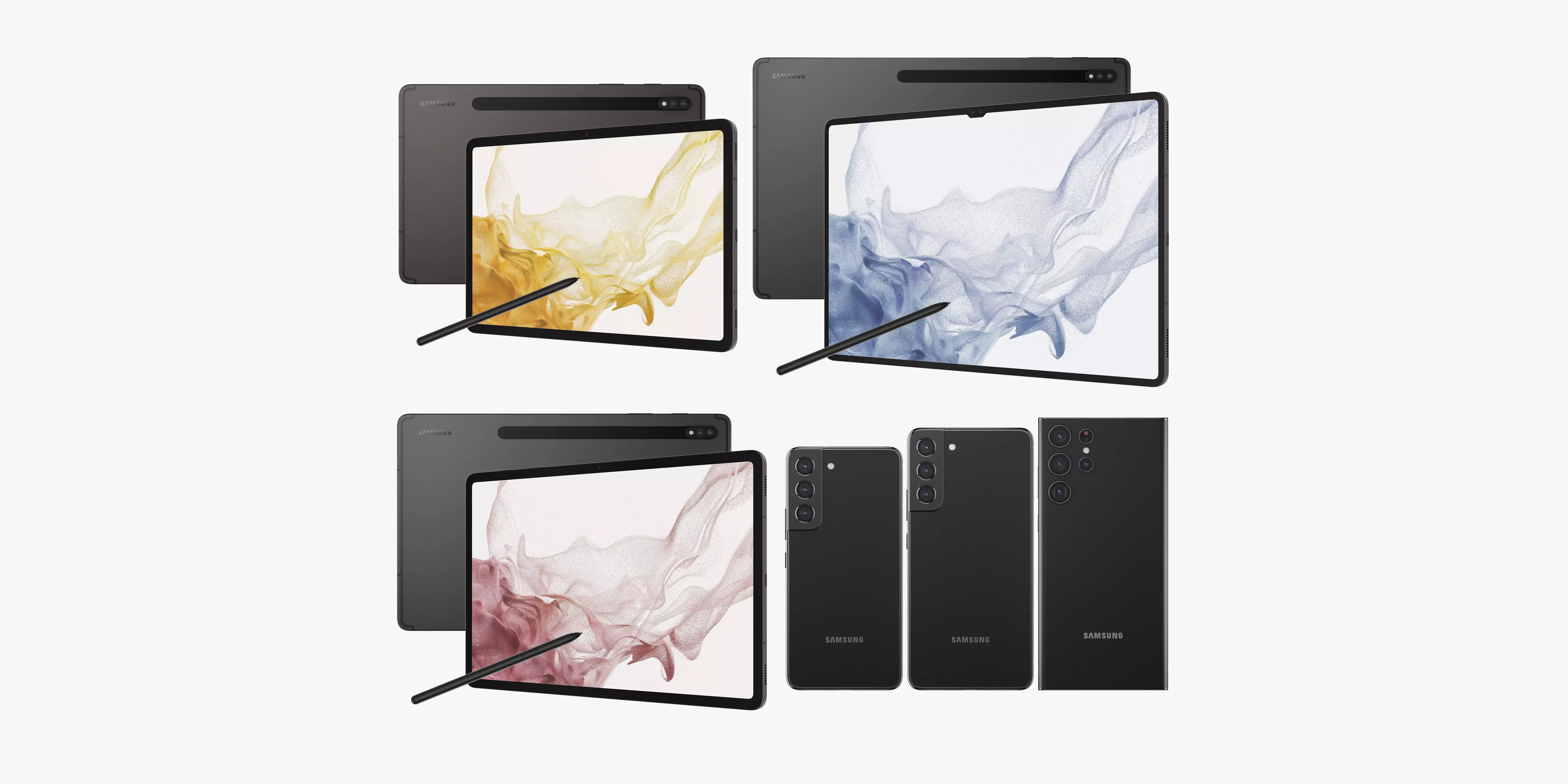 Samsung Galaxy Tab S8 and Galaxy S22 Collection 3D model_0