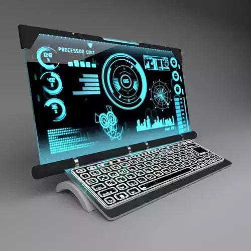 Sci-Fi holographic PC 3D model