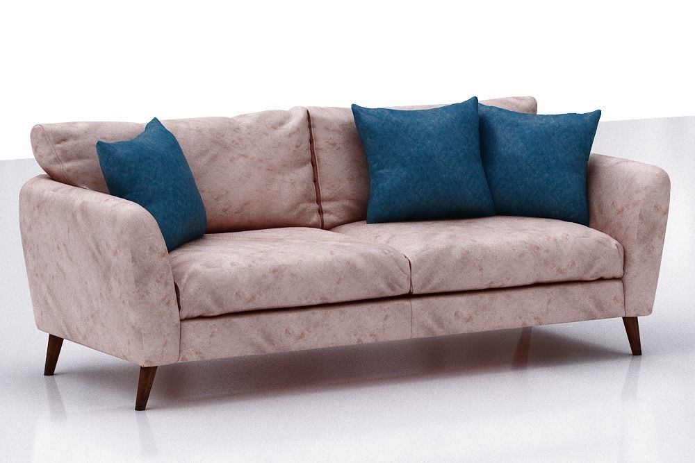 contemporary sofa Low-poly 3D model_1