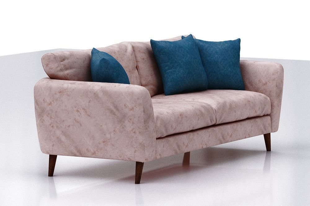 contemporary sofa Low-poly 3D model_2