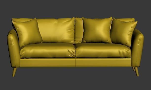 contemporary sofa Low-poly 3D model_4