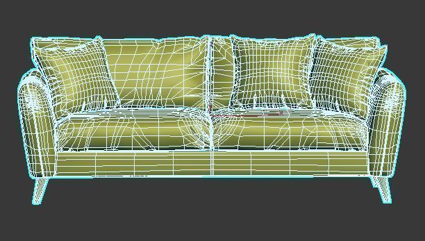 contemporary sofa Low-poly 3D model_5