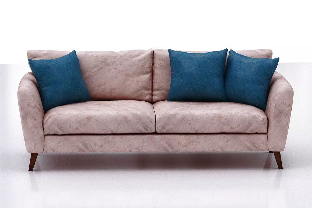 contemporary sofa Low-poly 3D model_0