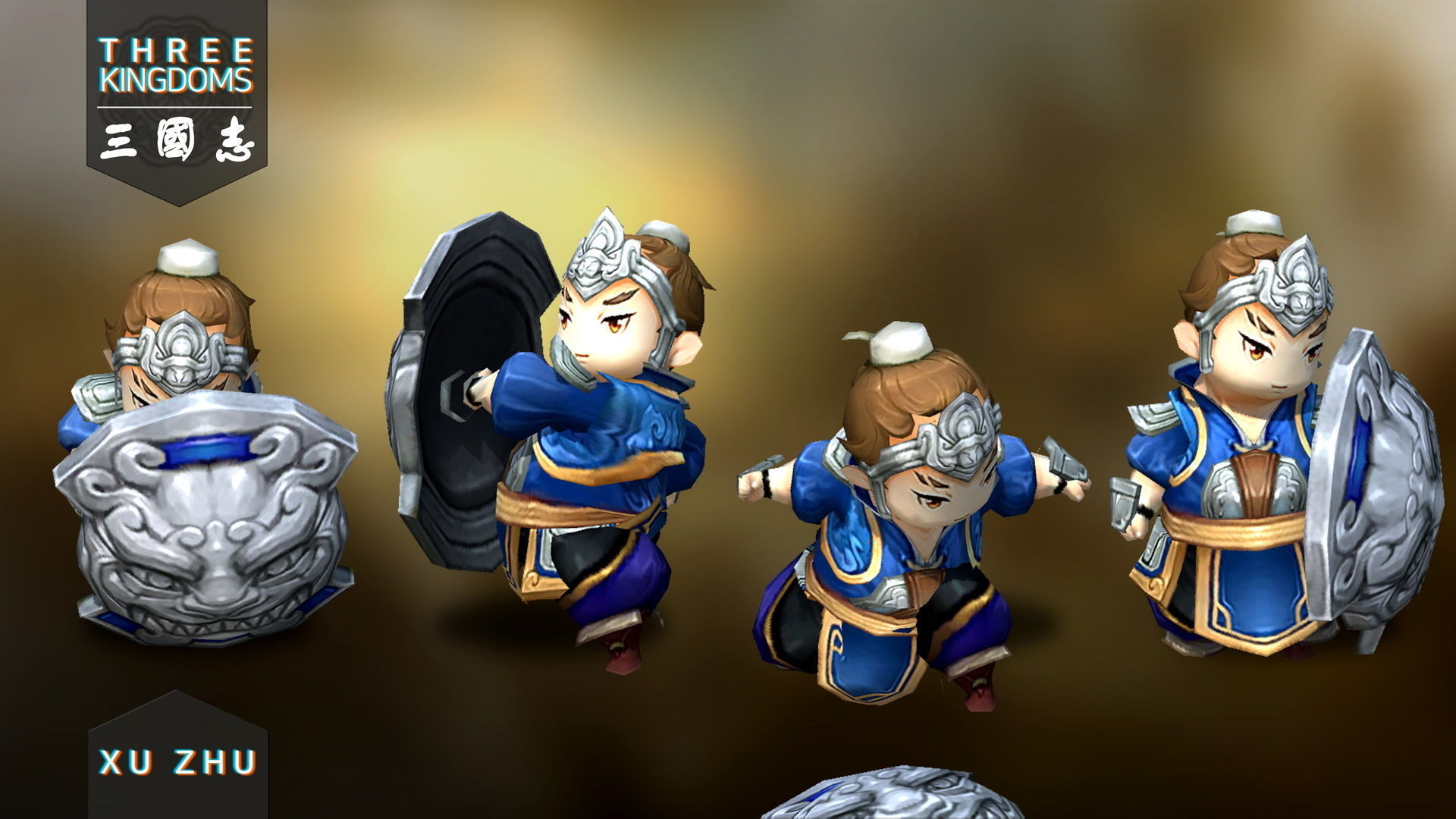 Three kingdoms - Xu Zhu Low-poly 3D model_3