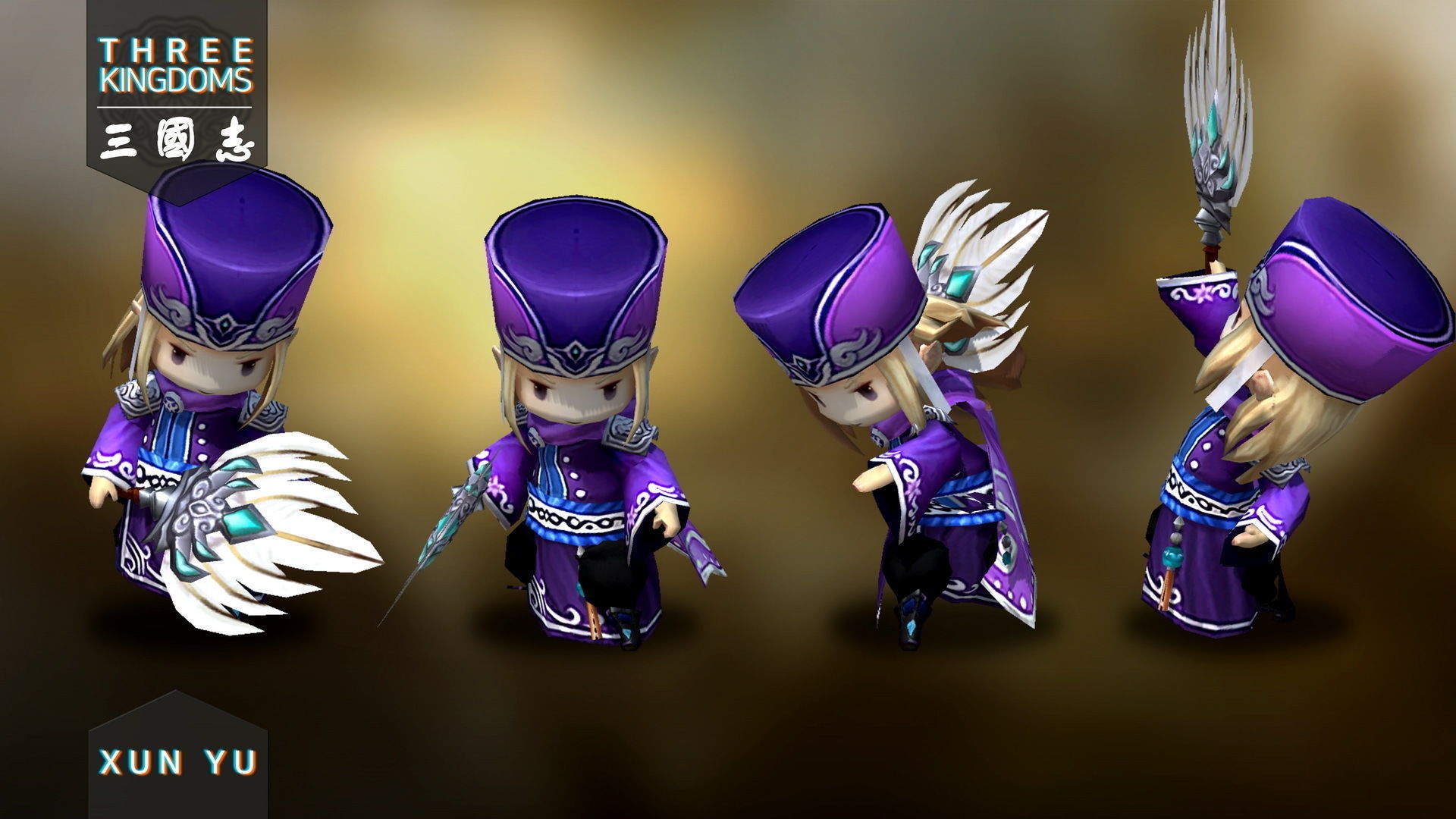 Three kingdoms - Xun Yu Low-poly 3D model_3