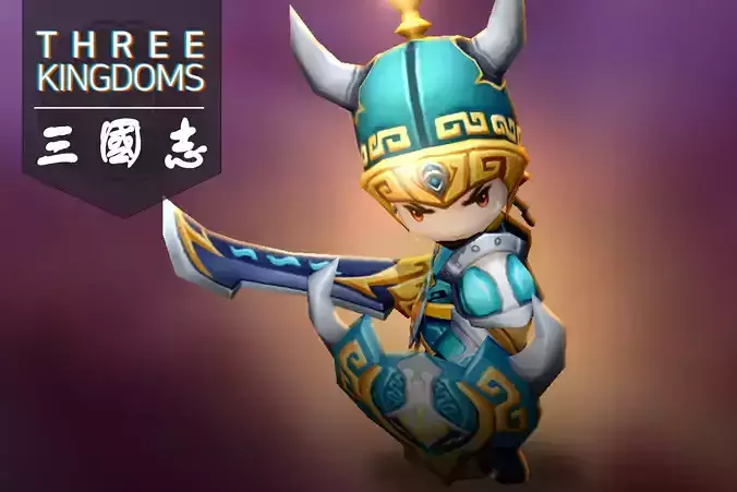 Three kingdoms - Yan Liang Low-poly 3D model