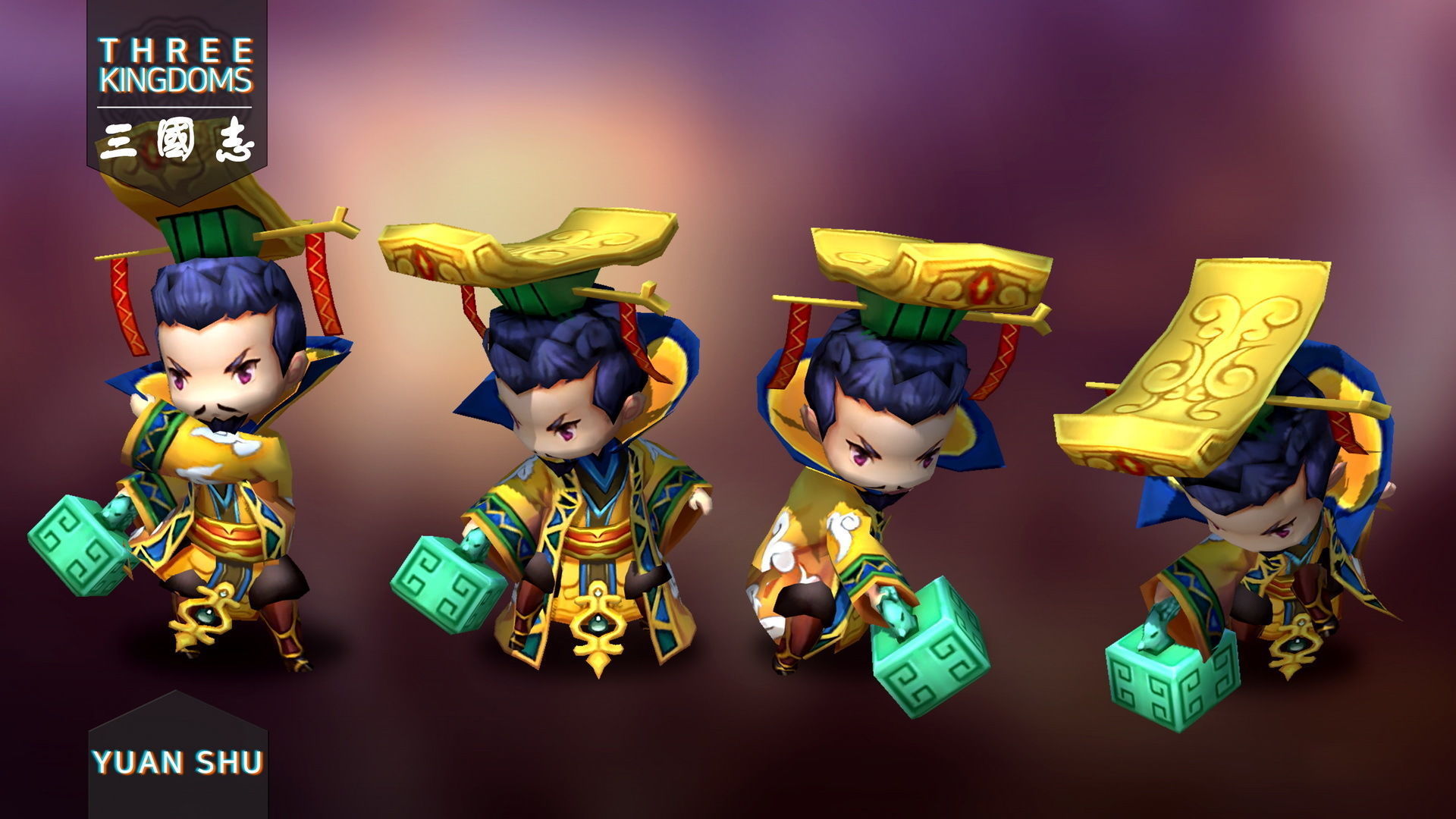 Three kingdoms - Yuan Shu Low-poly 3D model_3