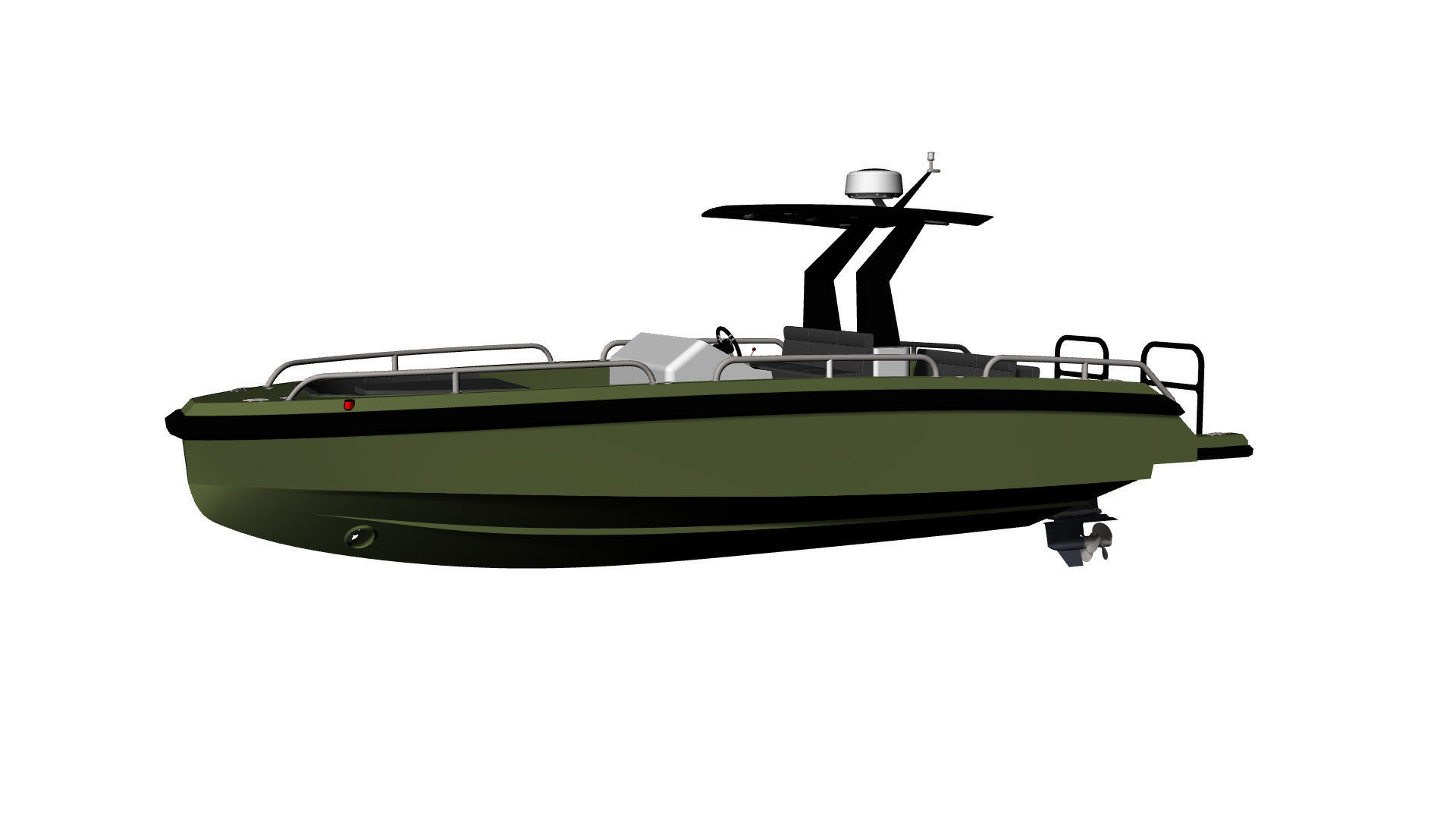 8 Meter Yacht Tender Runabout  3D model_28