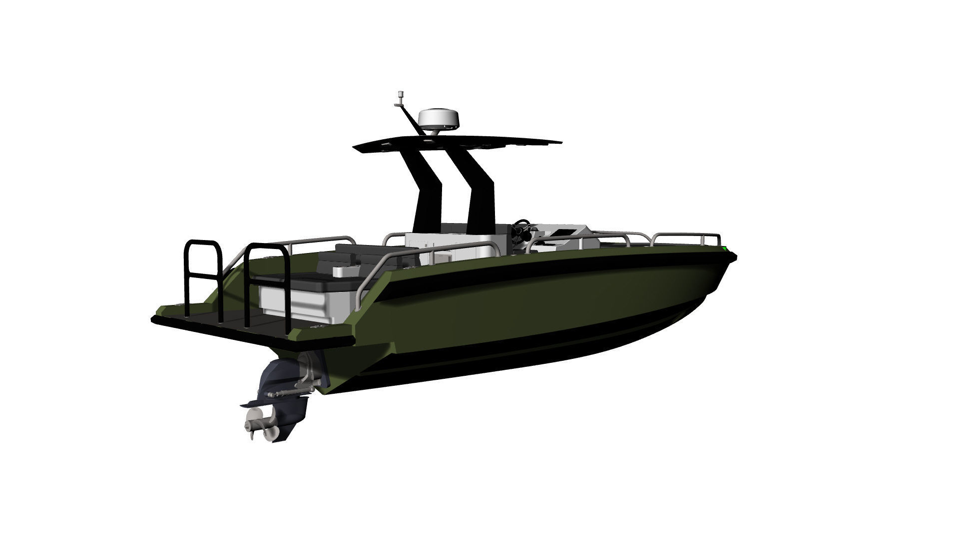 8 Meter Yacht Tender Runabout  3D model_35