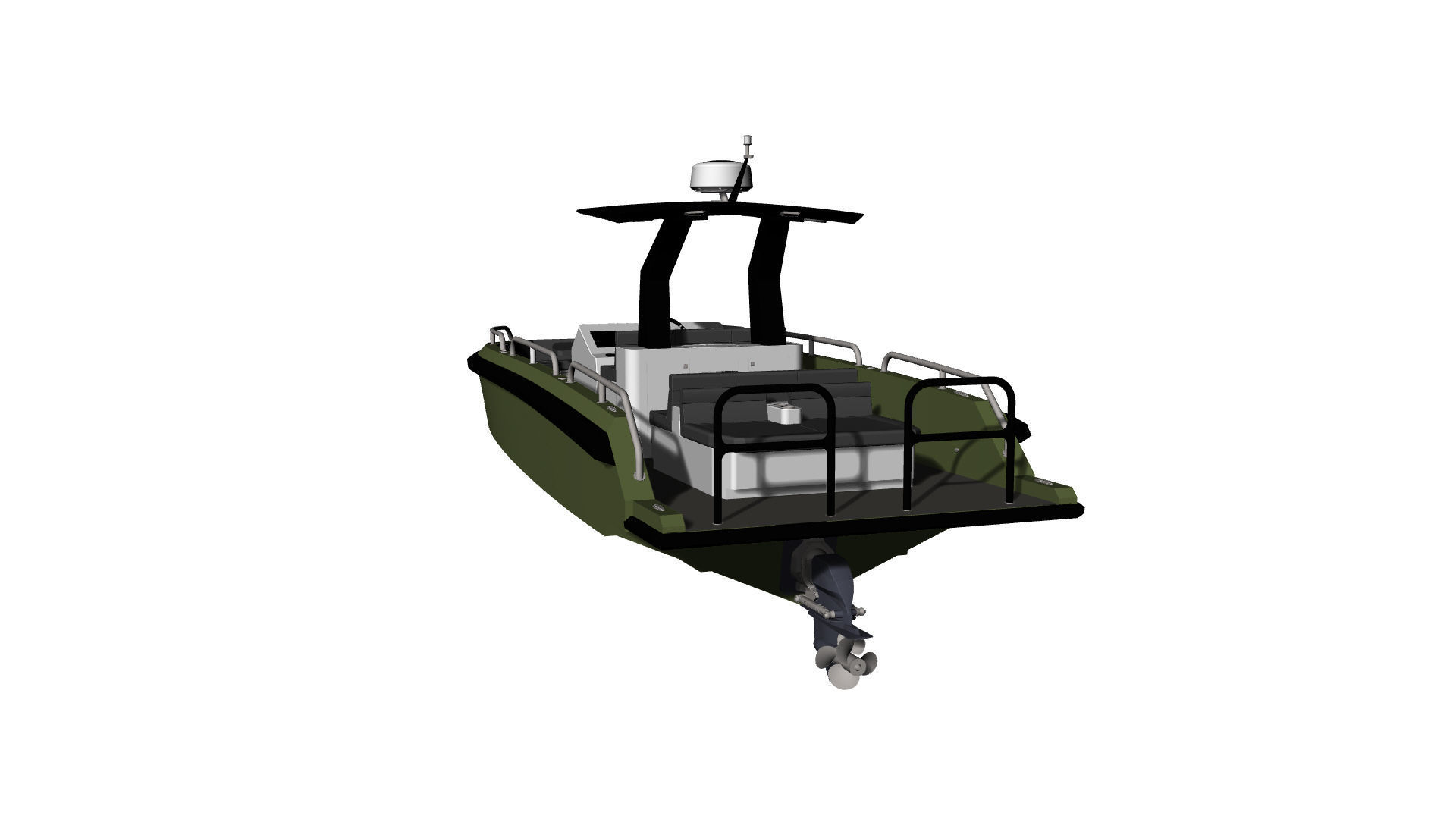 8 Meter Yacht Tender Runabout  3D model_40
