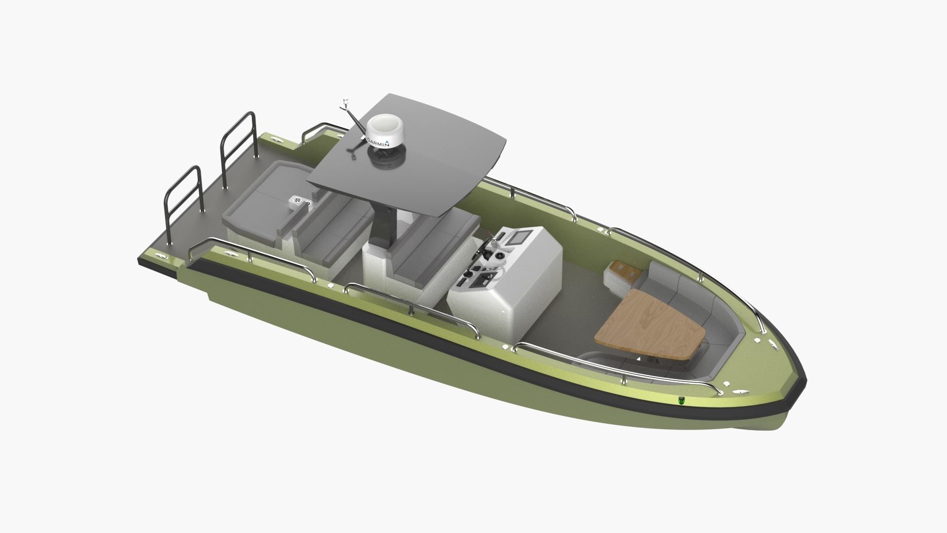 8 Meter Yacht Tender Runabout  3D model_4