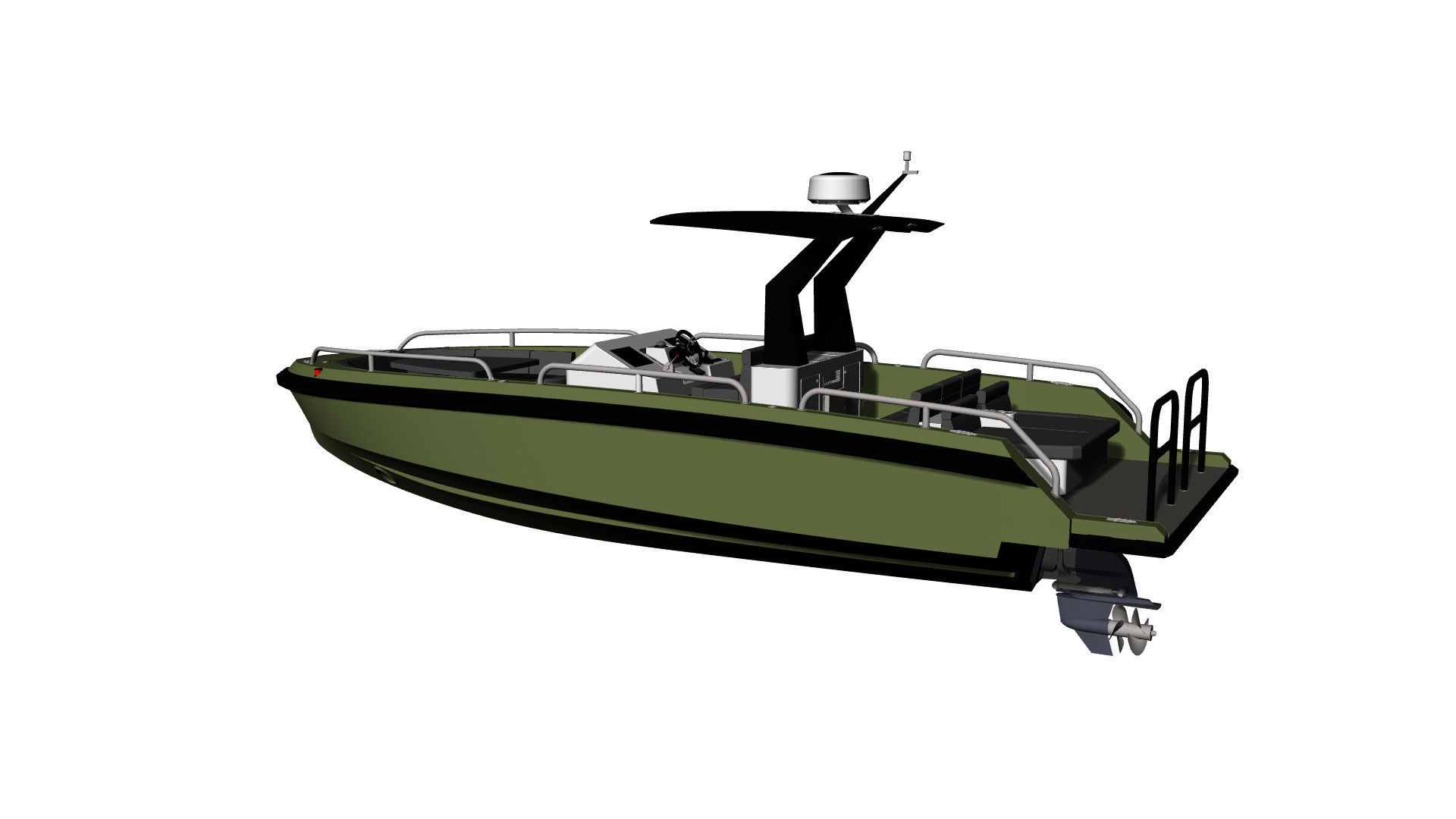 8 Meter Yacht Tender Runabout  3D model_27
