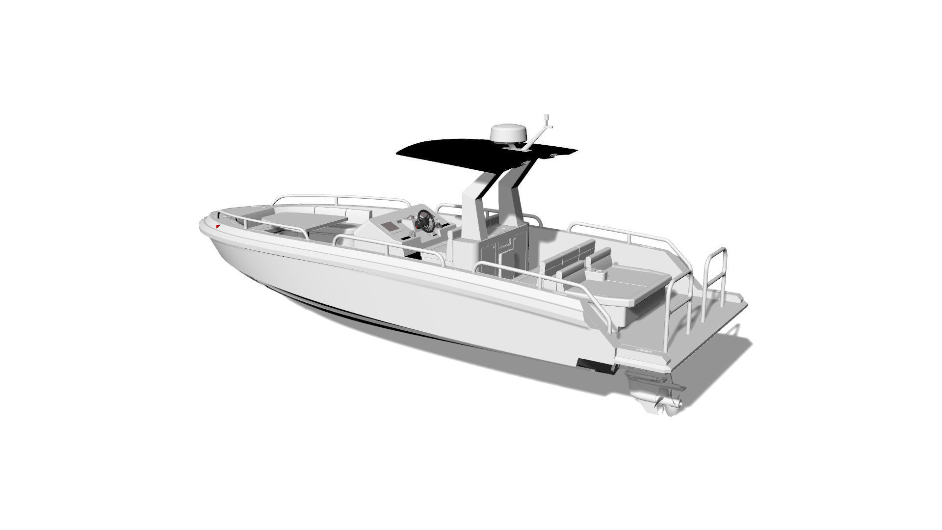 8 Meter Yacht Tender Runabout  3D model_10