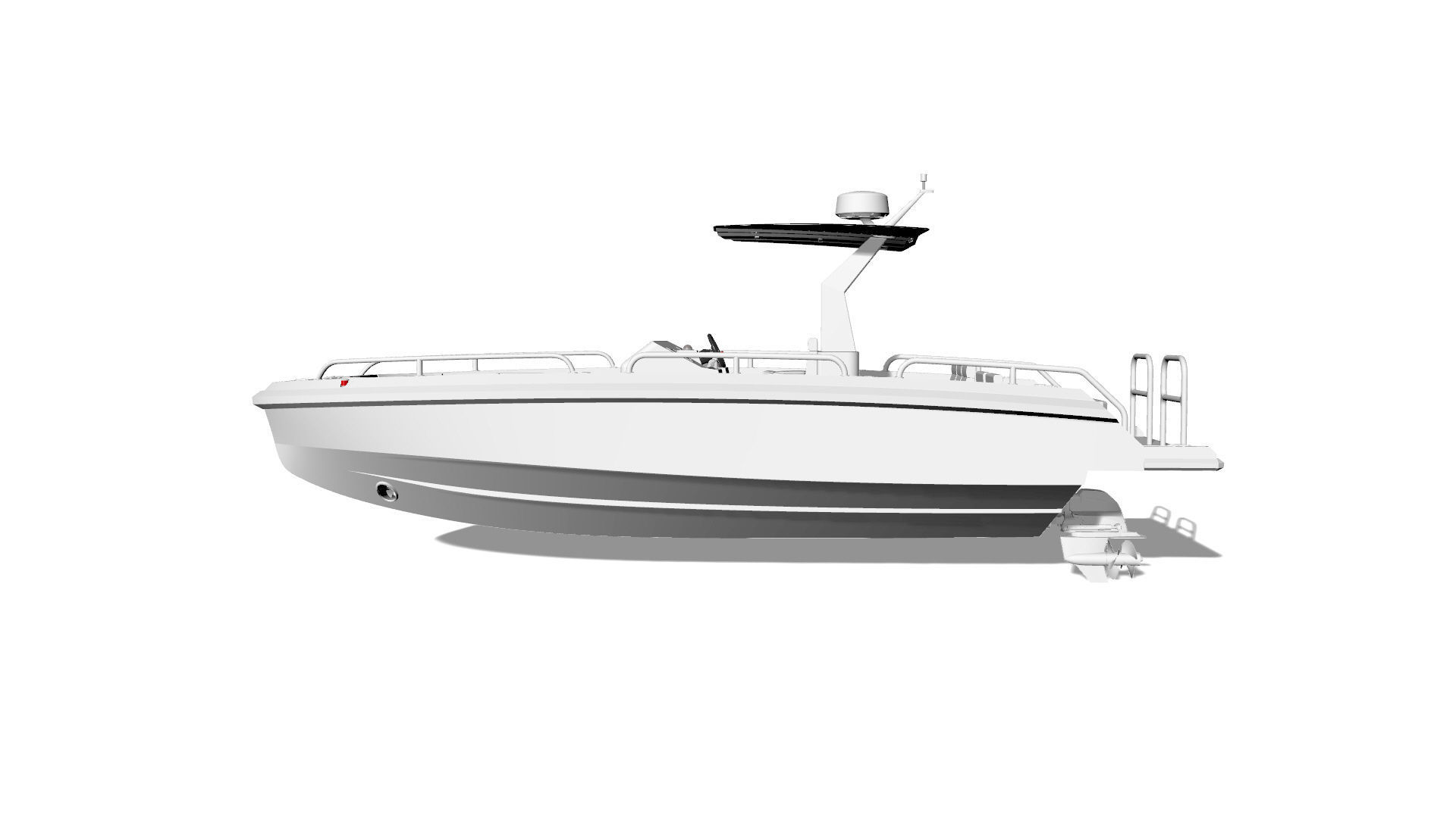 8 Meter Yacht Tender Runabout  3D model_9
