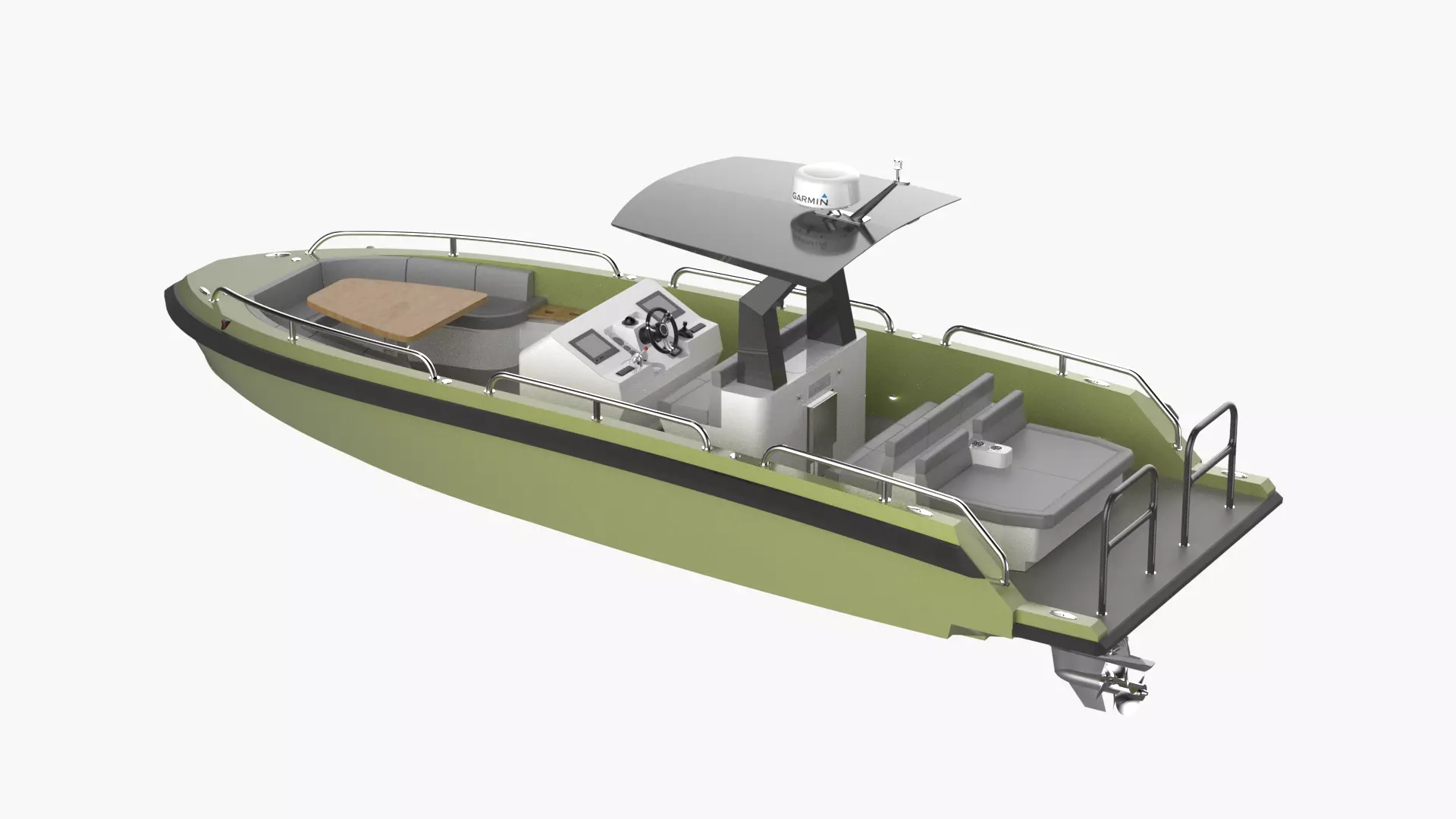 8 Meter Yacht Tender Runabout  3D model_0