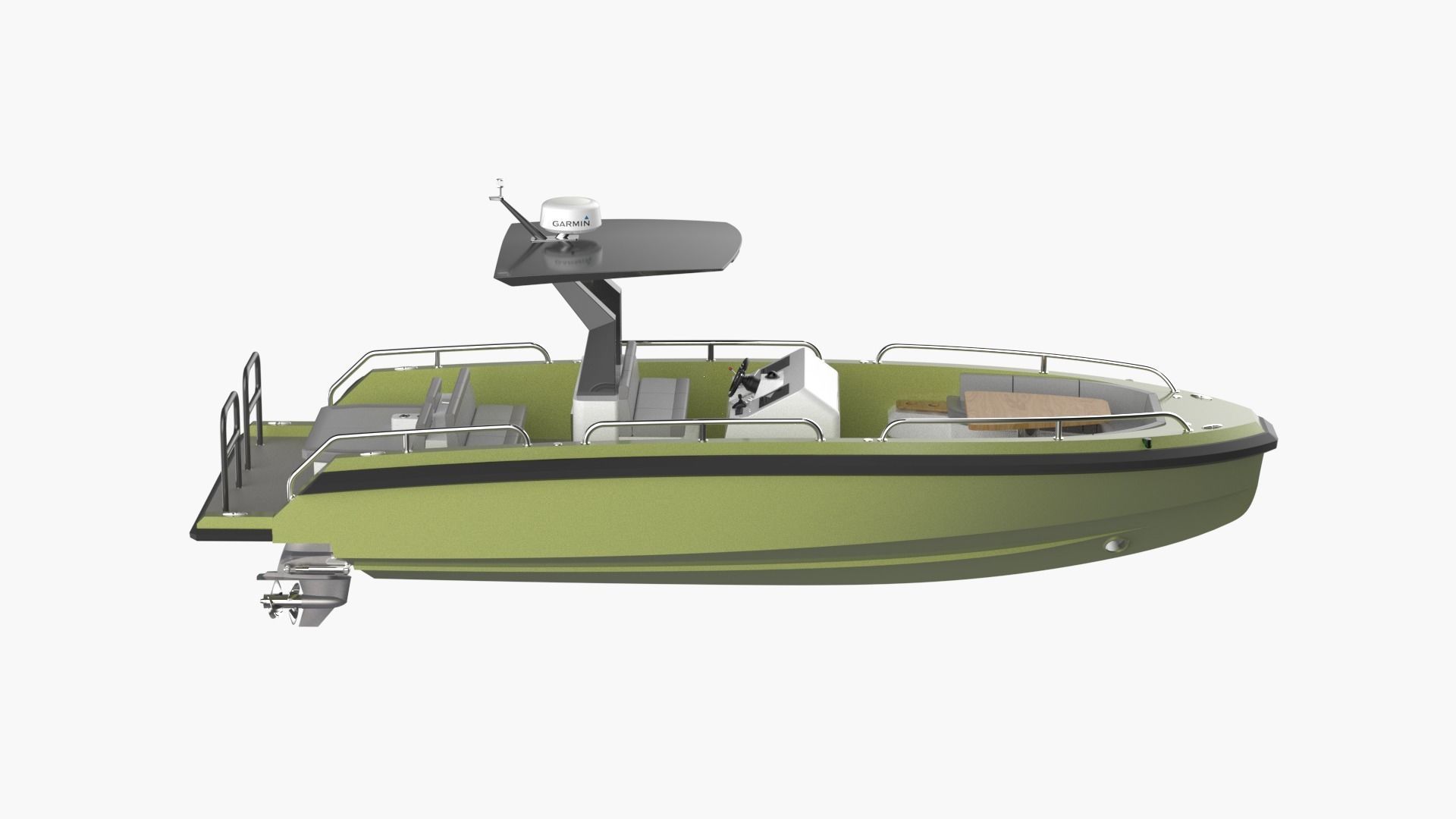 8 Meter Yacht Tender Runabout  3D model_8