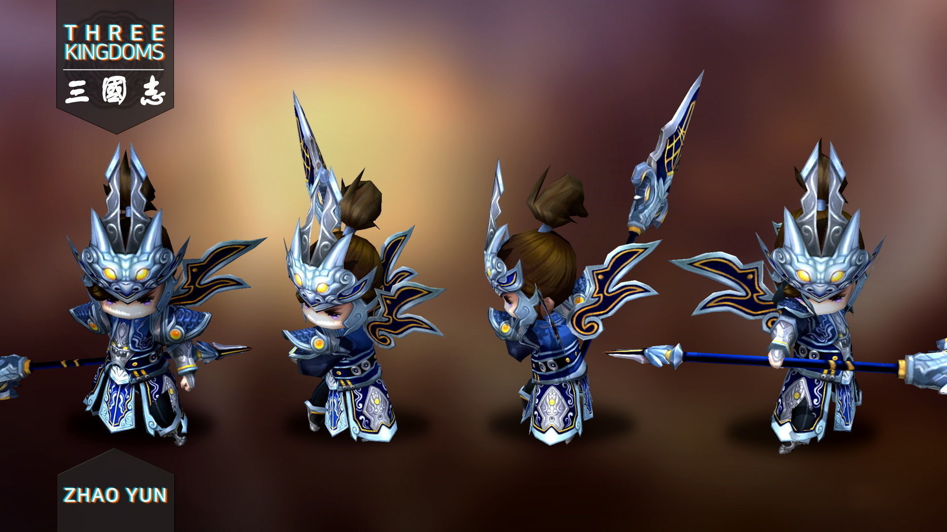 Three kingdoms - Zhao Yun Low-poly 3D model_3