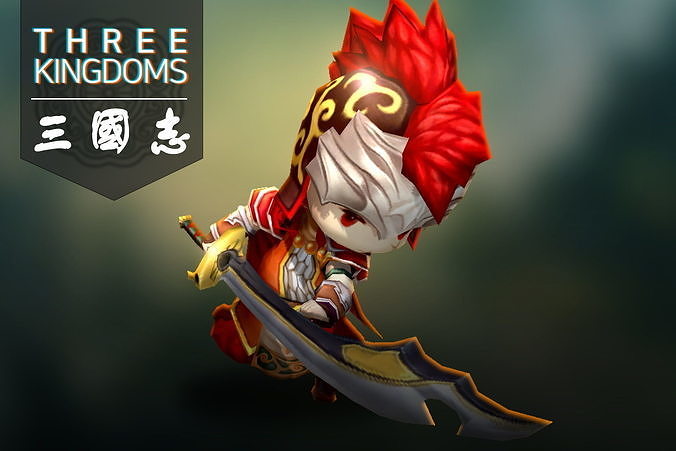 Three kingdoms - Zhou Tai Low-poly 3D model