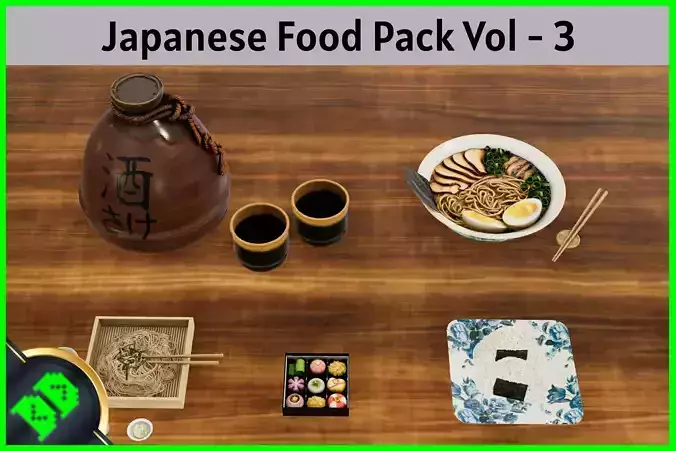 Japanese Food Pack Vol - 3 Low-poly 3D model
