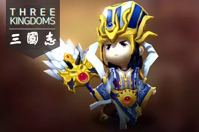 Three kingdoms - Zhuge Liang Low-poly 3D model