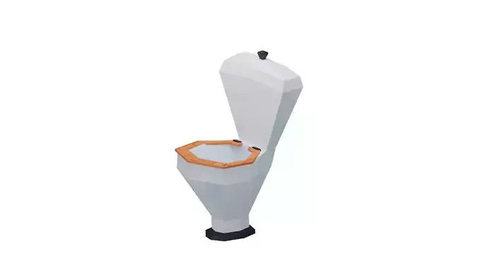 Stylized toilet low-poly game ready with textures