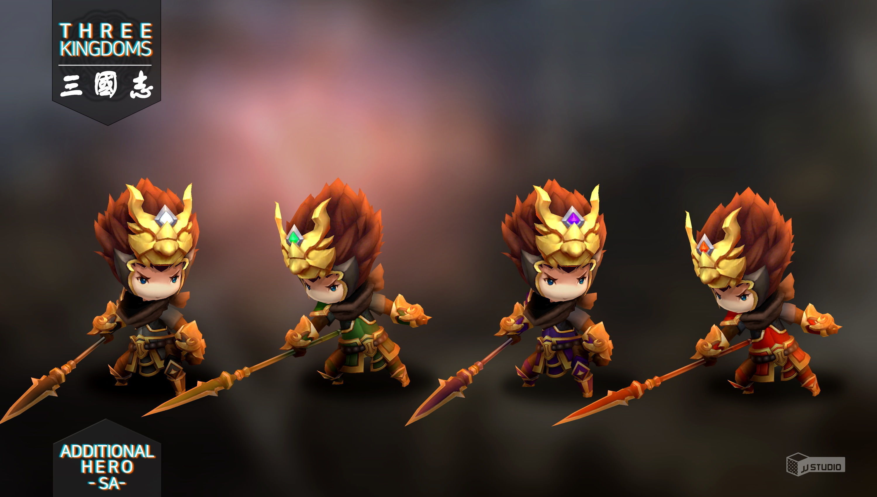 Three kingdoms - Additional Hero Sa Low-poly 3D model_3