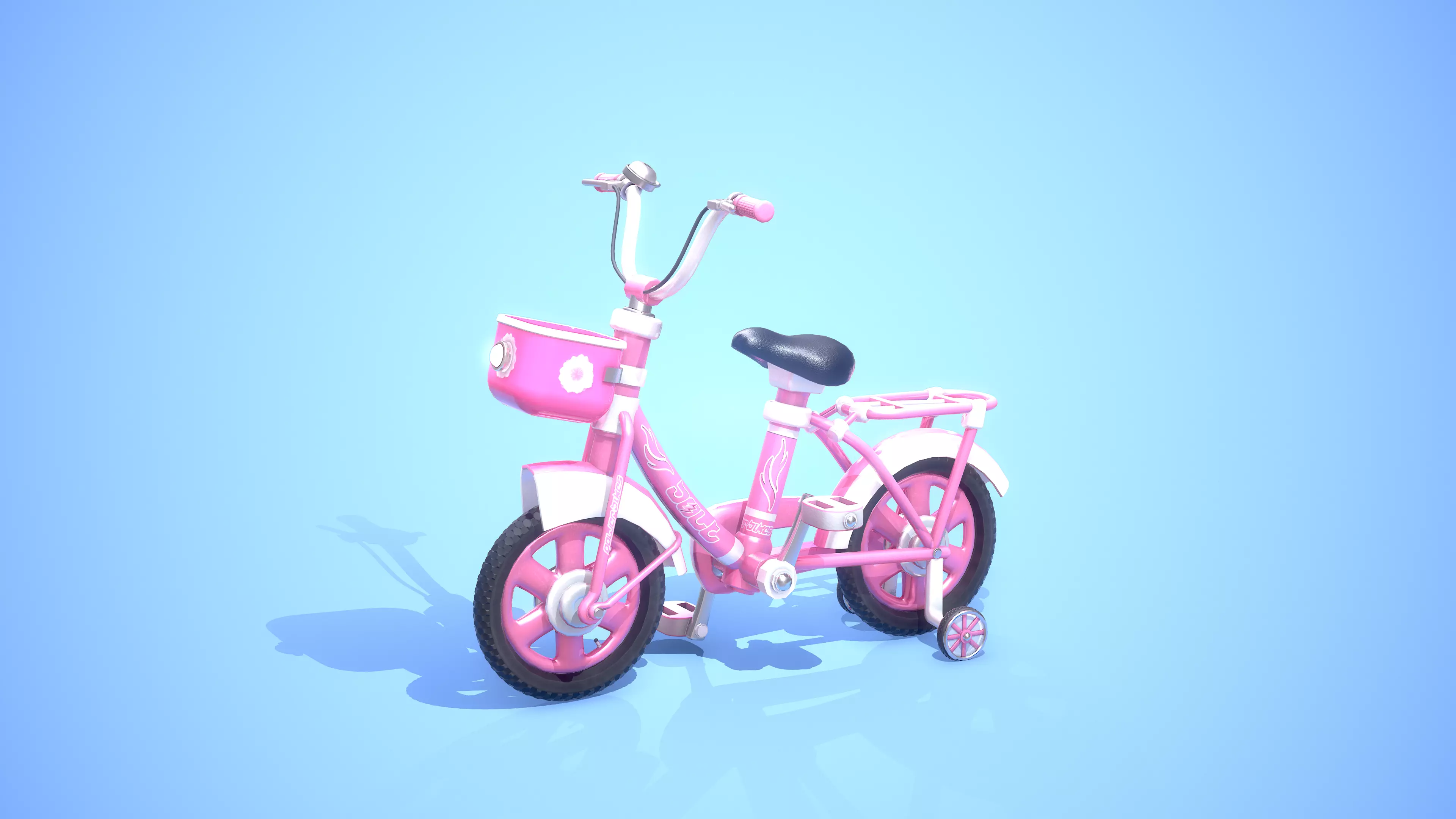 Game Ready Cartoony Bicycle Low-poly 3D model