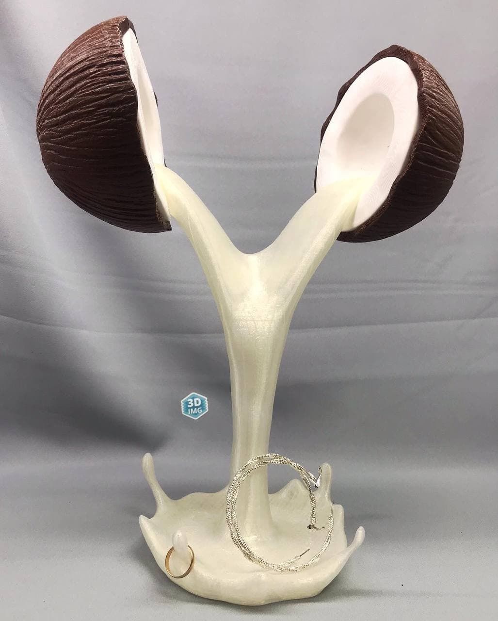 coconut in shape of wedding ring 3D print model_2