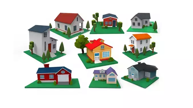 Cartoon House Buildings