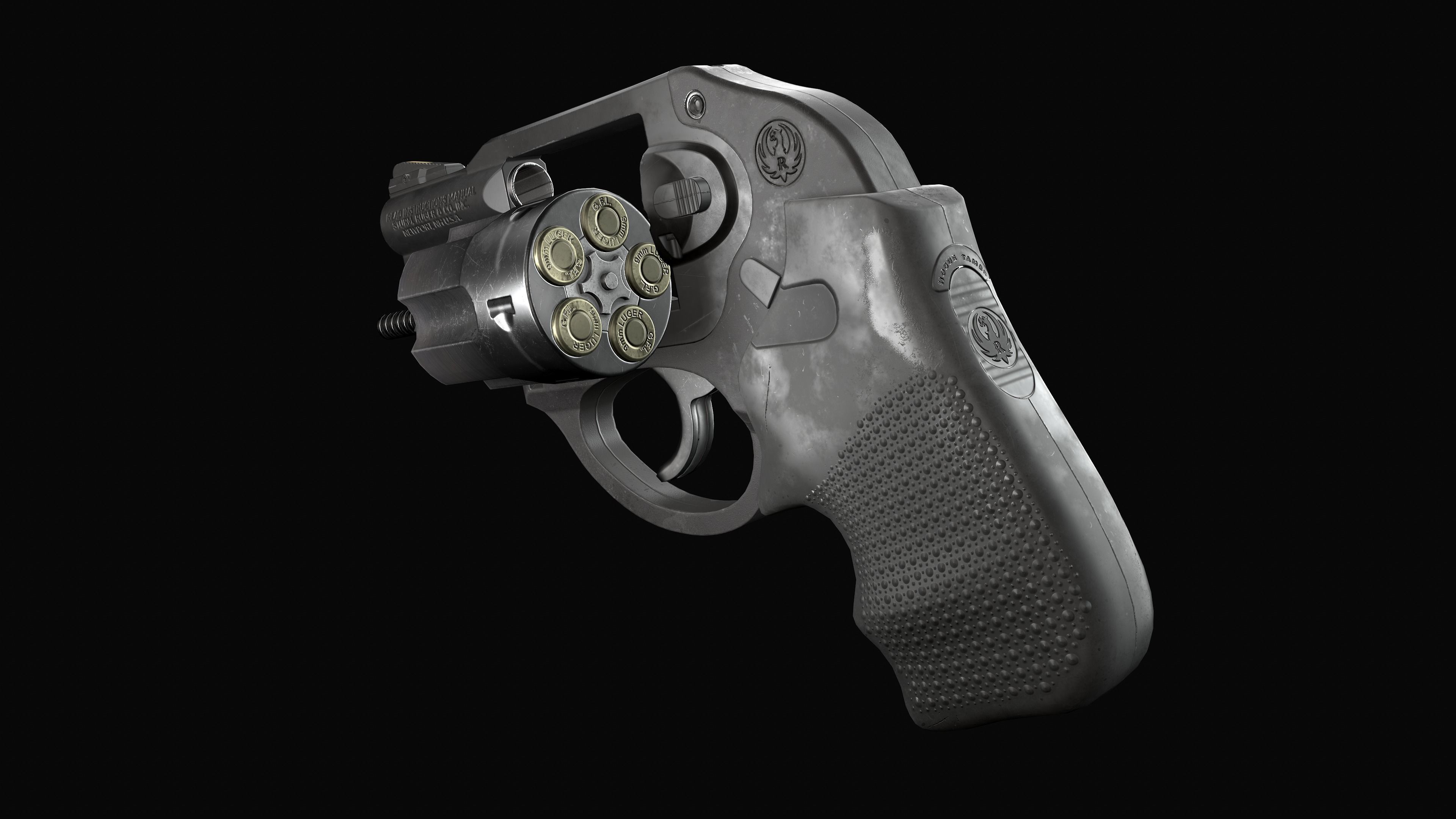 Ruger LCR 9mm Low-poly 3D model_3