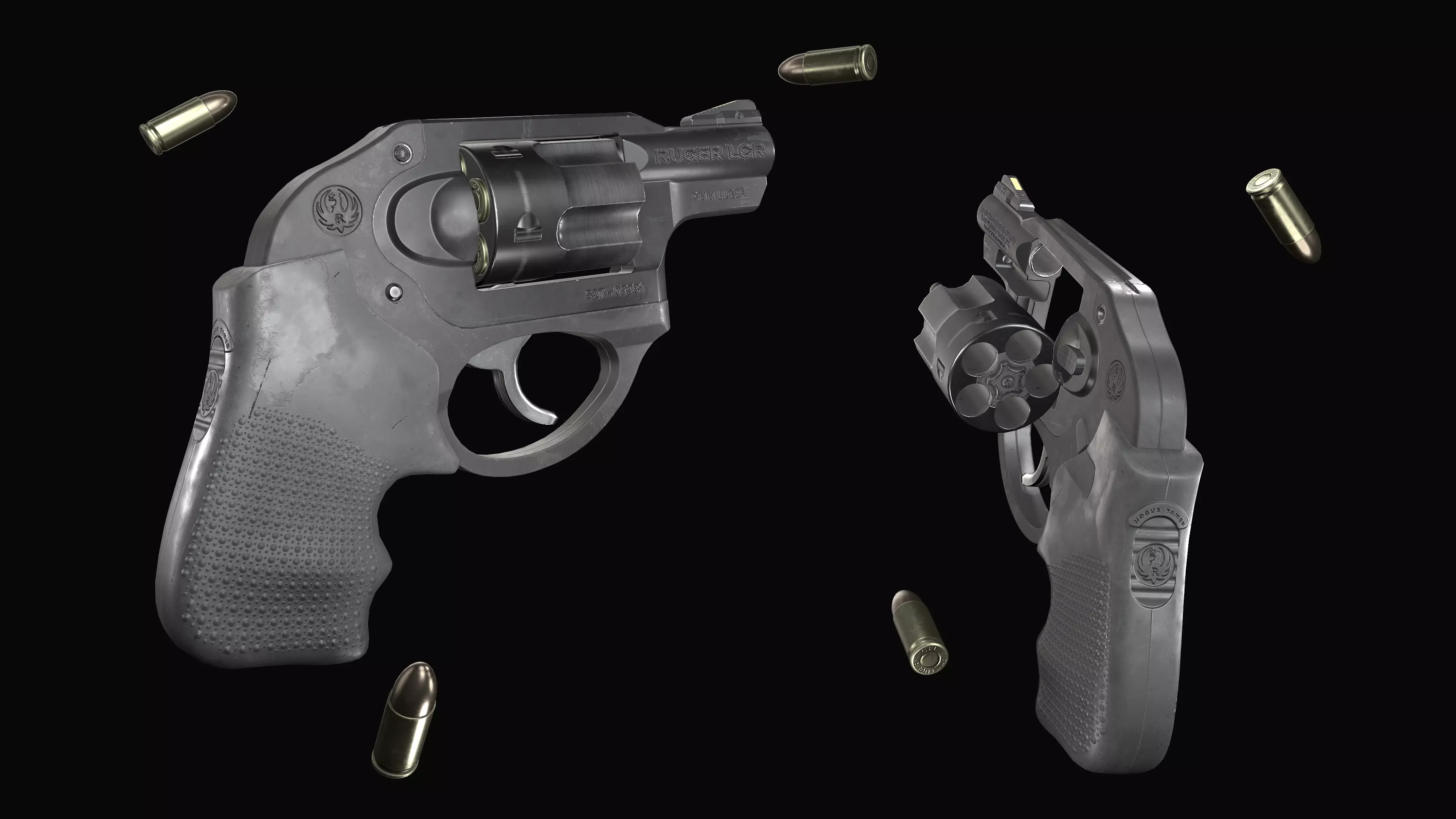 Ruger LCR 9mm Low-poly 3D model_0