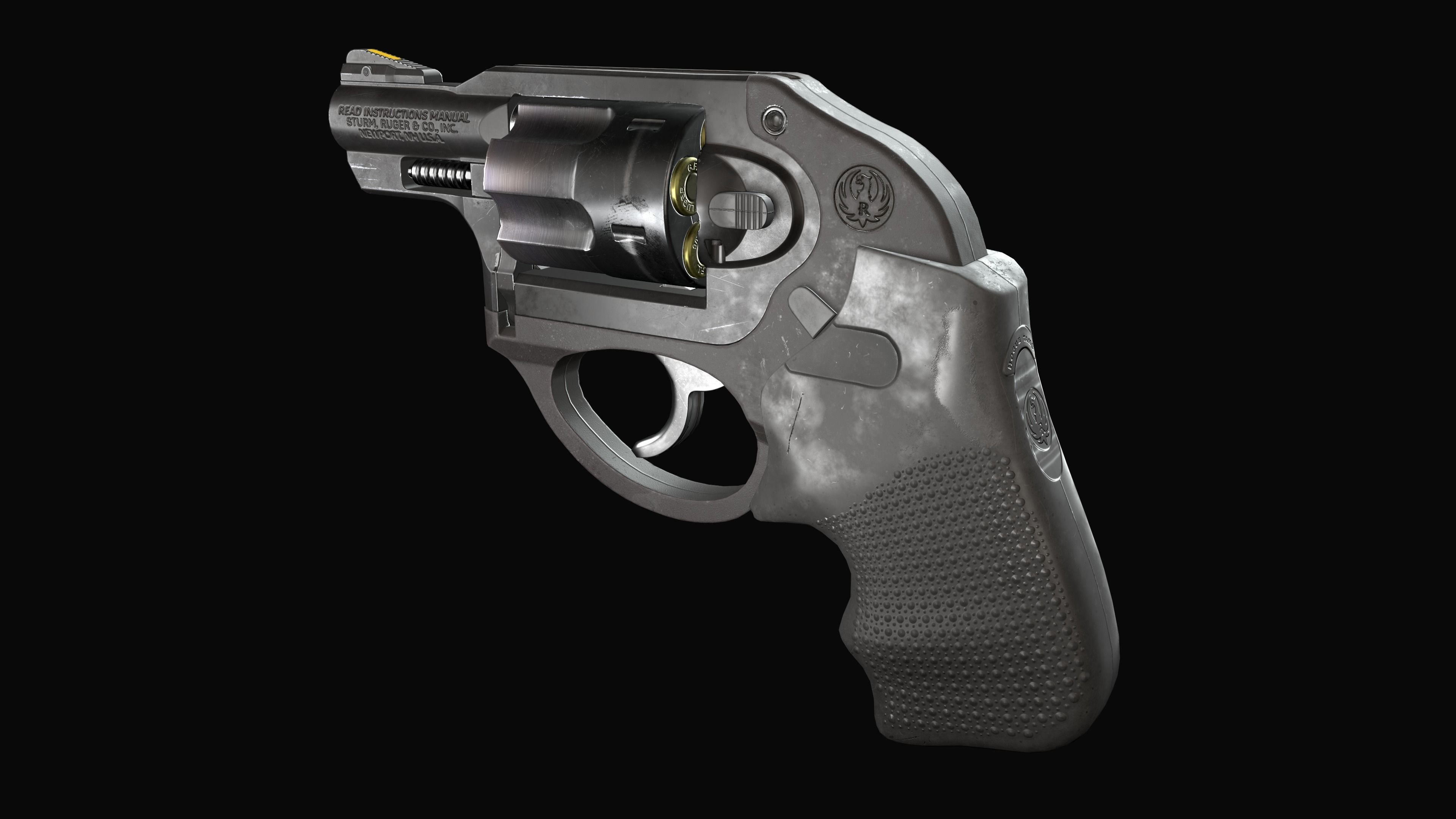 Ruger LCR 9mm Low-poly 3D model_2