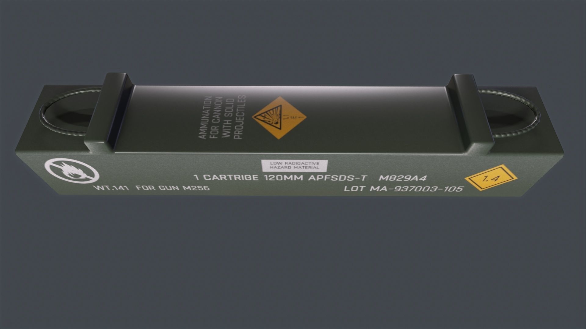 Ammo box tank shell 120mm Low-poly 3D model_4