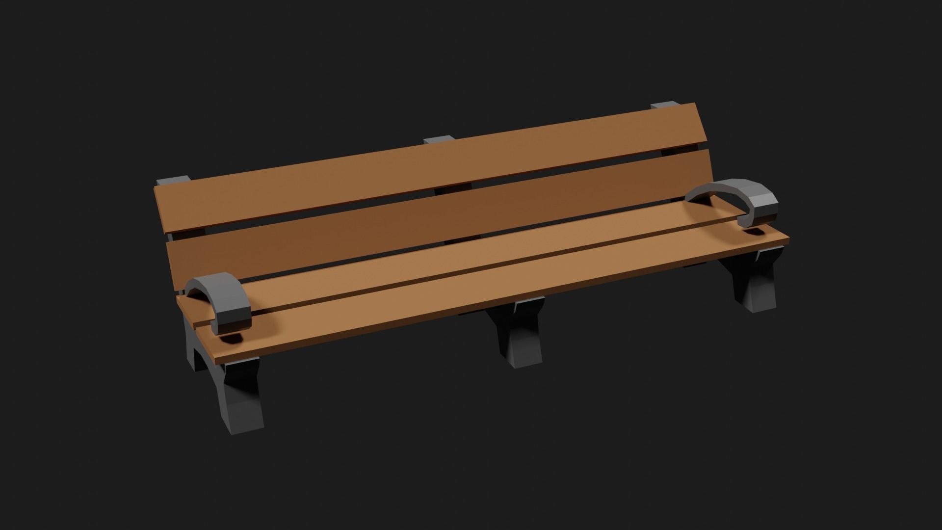 Lowpoly Park Bench Low-poly 3D model_25