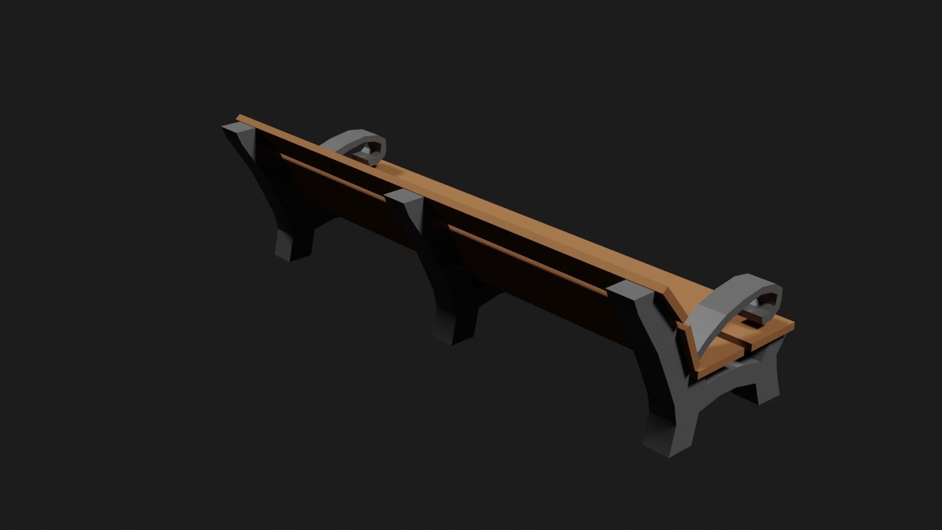 Lowpoly Park Bench Low-poly 3D model_17