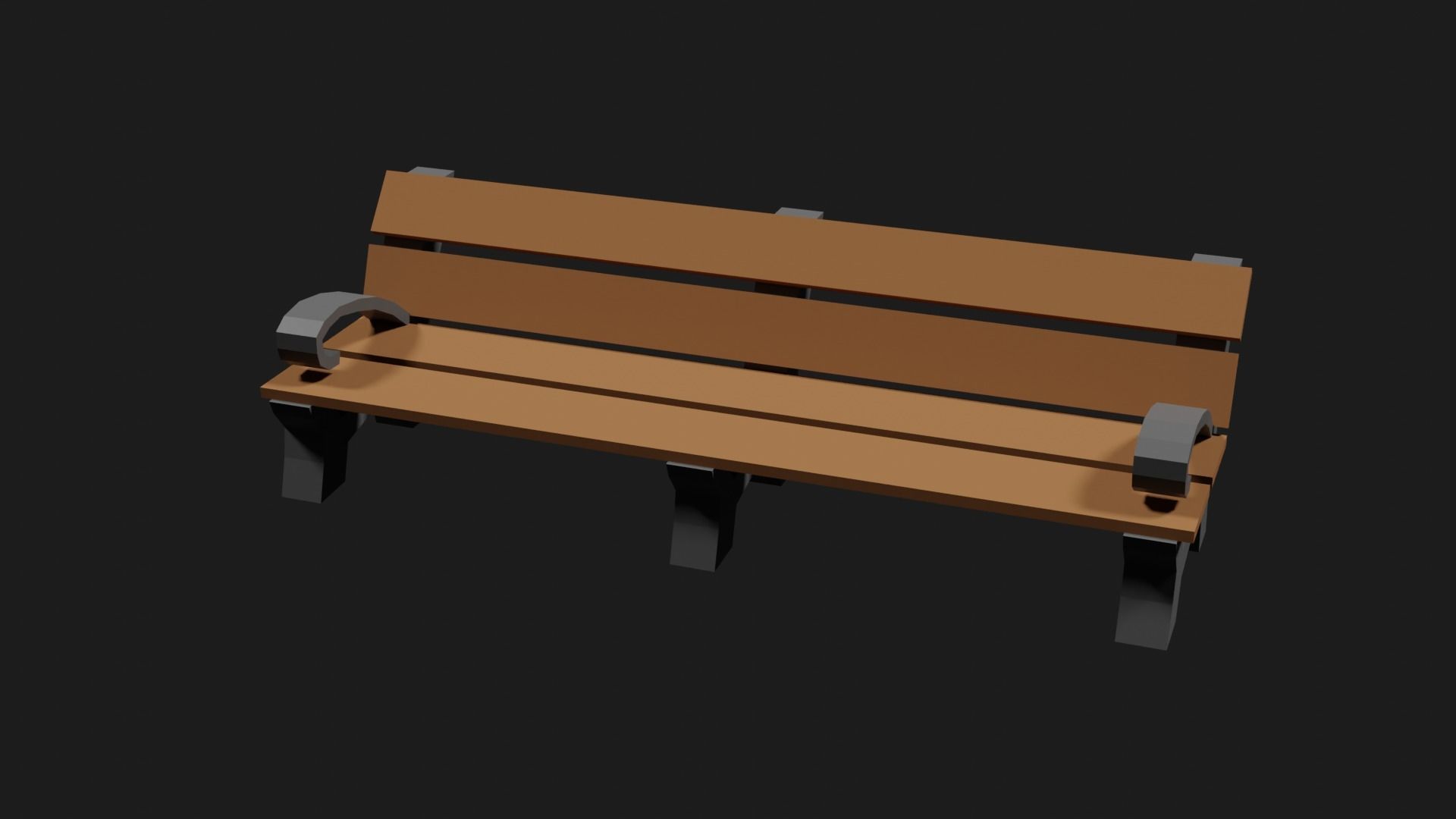 Lowpoly Park Bench Low-poly 3D model_28