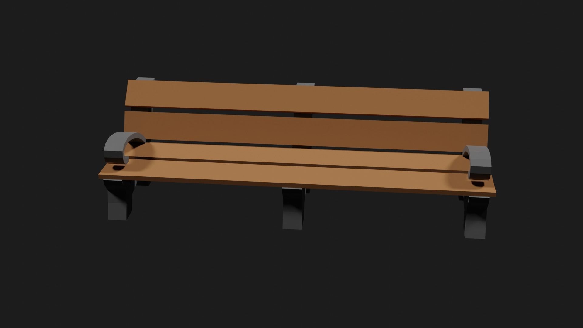 Lowpoly Park Bench Low-poly 3D model_27