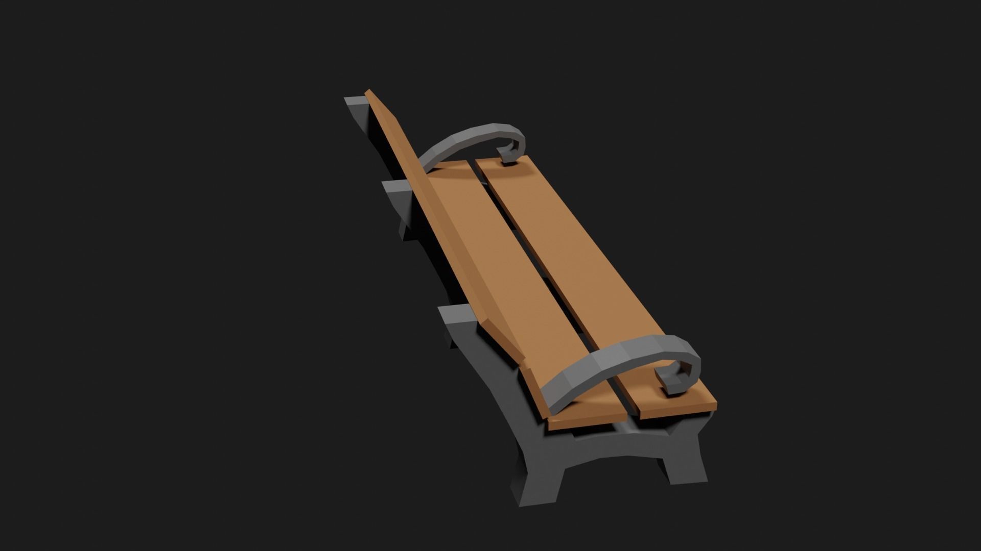 Lowpoly Park Bench Low-poly 3D model_20